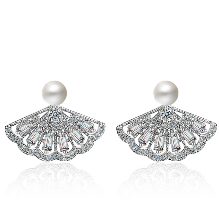 Pearl fan earrings XZE528a