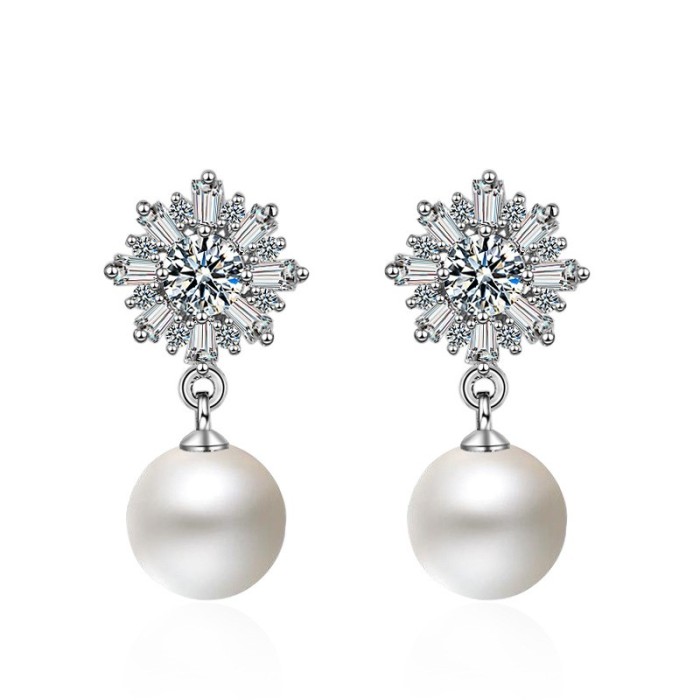 snowflake pearl earring 459