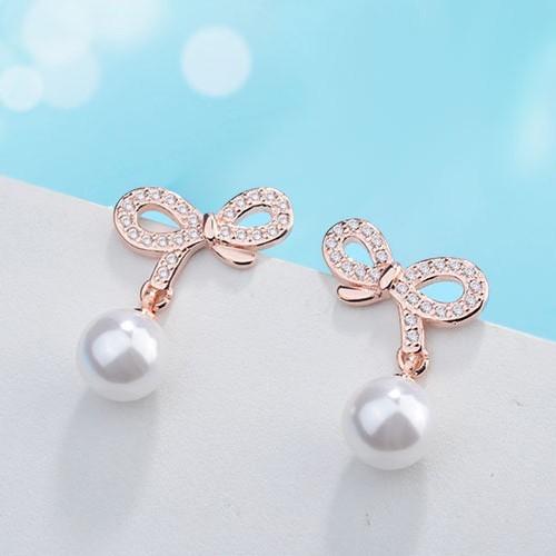 bowknot pearl earring XZE415a