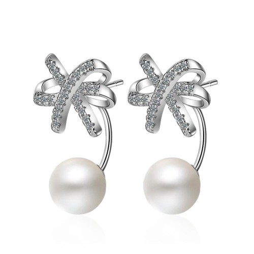 Bow pearl earrings 454
