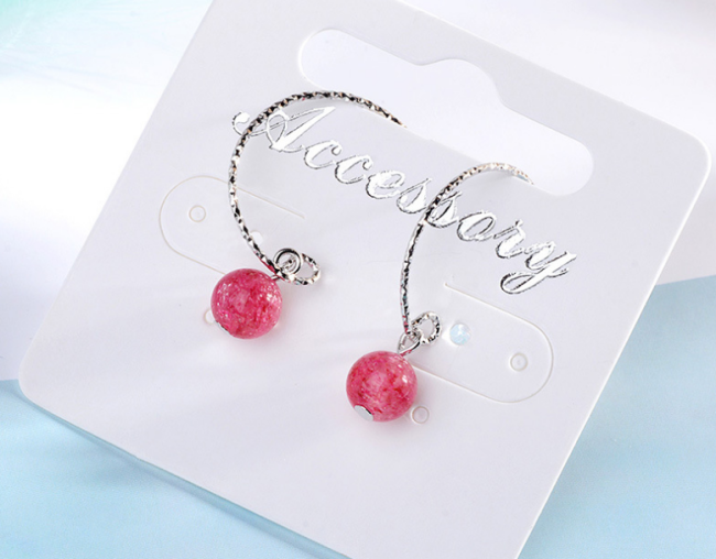Pink earrings XZE292a