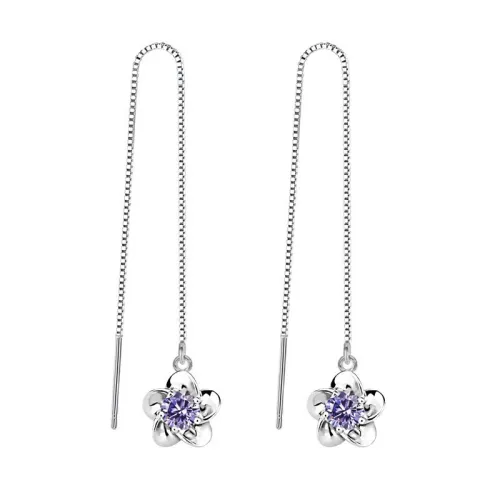 flower long earring WHE17a