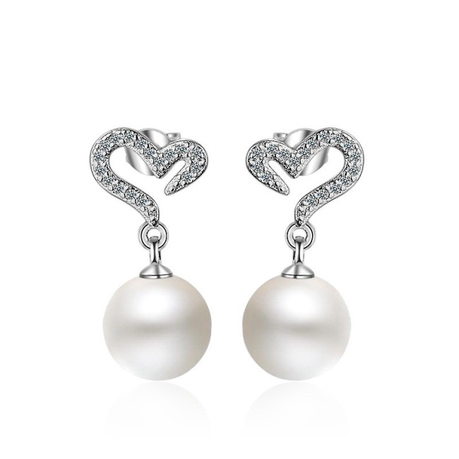 heart pearl earring 452
