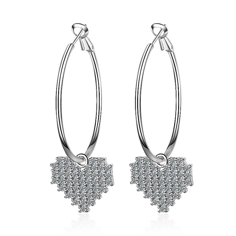 heart long earring XZE247