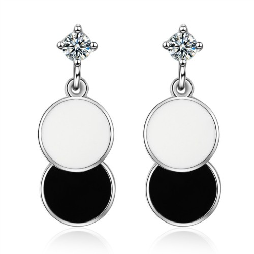 Black and white ring earrings 781