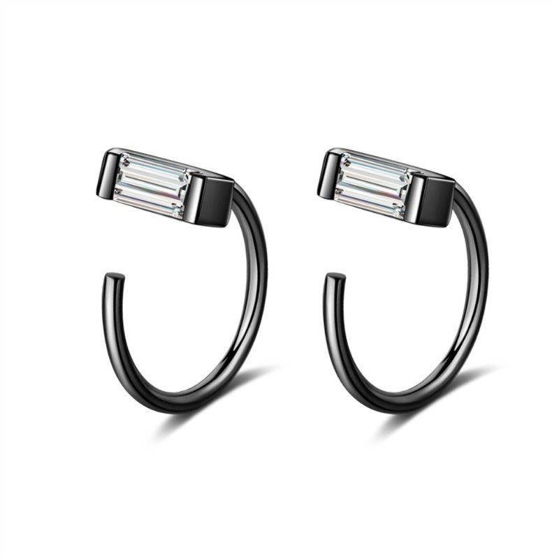 Square diamond earrings XZE369-2