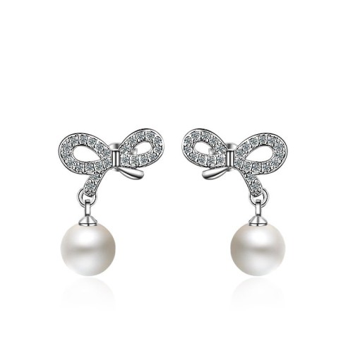 bowknot pearl earring XZE415