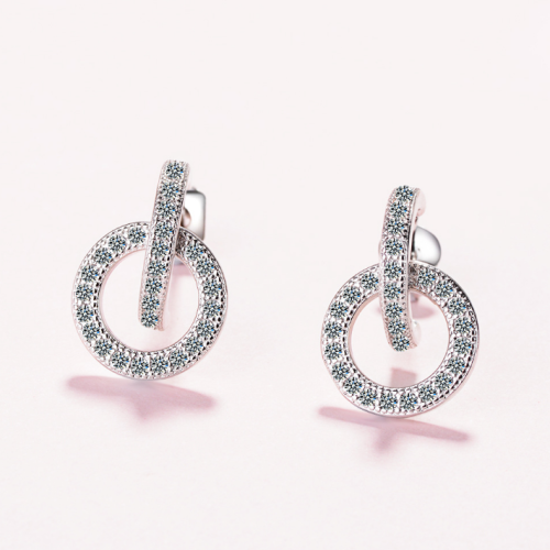 Circle diamond earrings 556