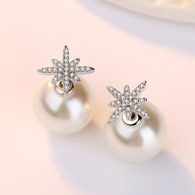snowflake pearl earring wh 80