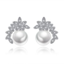 flower pearl earring wh 07