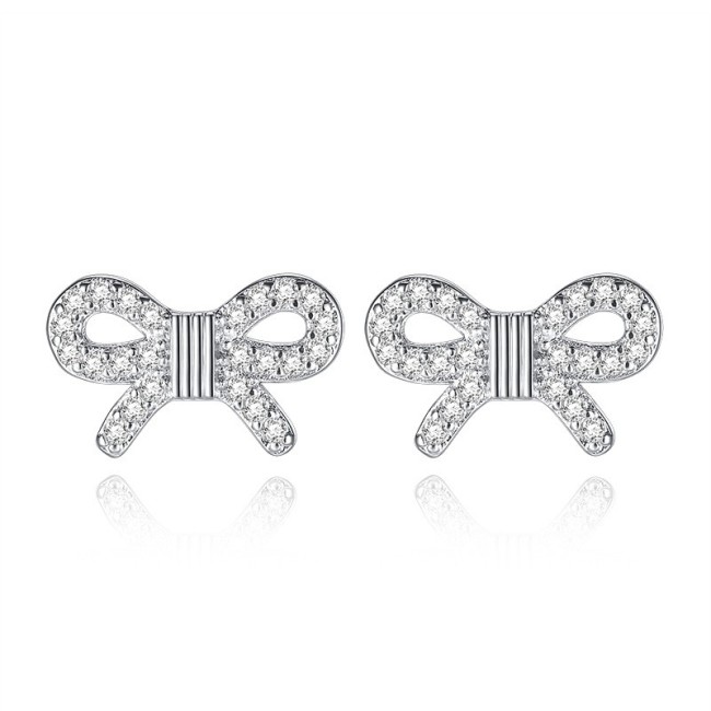 bowknot earring wh 142