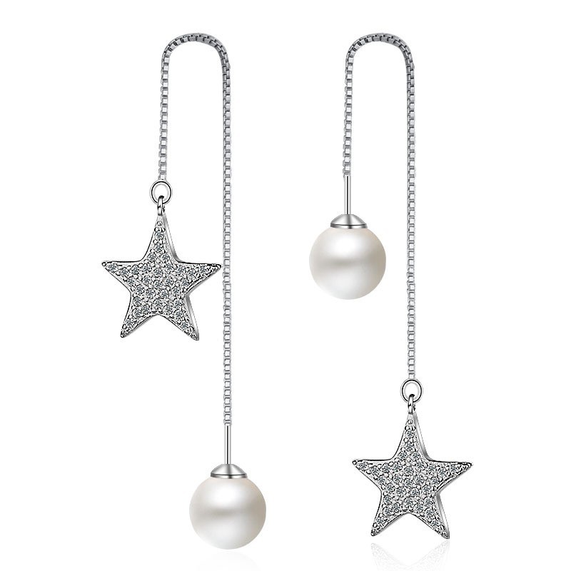 star pearl long earring 228