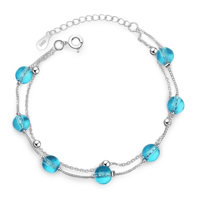 Blue bead bracelet XZB106