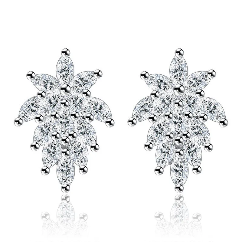 Flower leaves earring wh 135