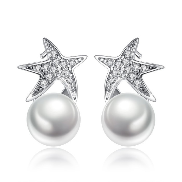 star pearl earring wh 92