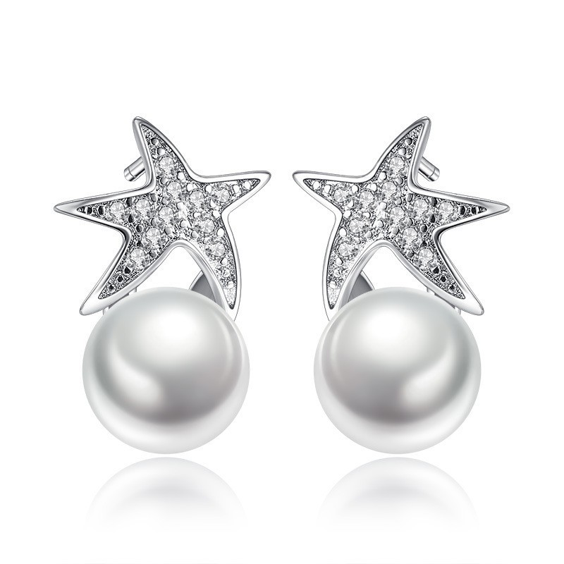 star pearl earring wh 92