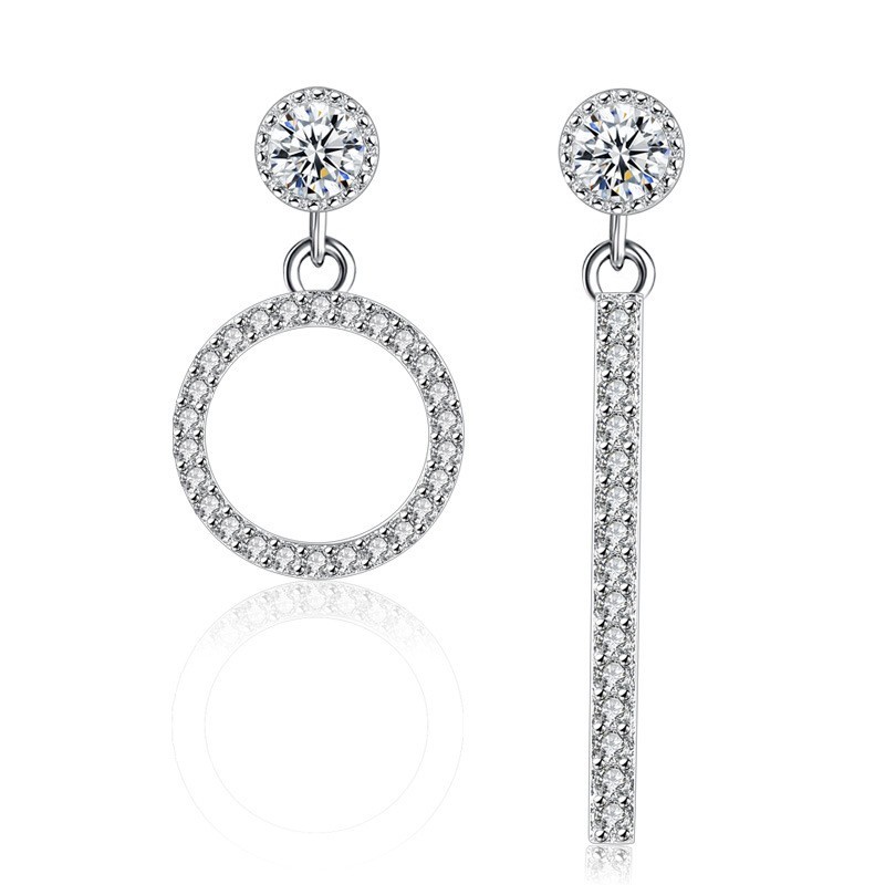 Round linear geometric earrings wh E15