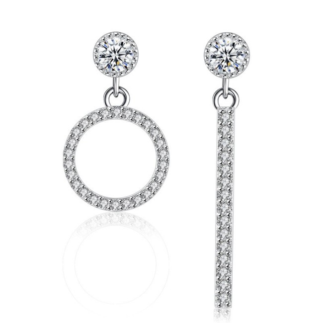 Round linear geometric earrings wh E15