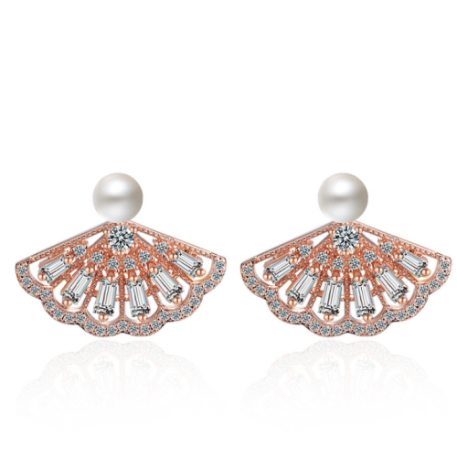 Pearl fan earrings XZE528