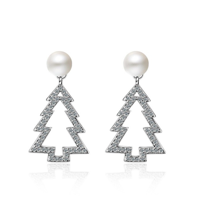 Christmas tree pearl earrings XZE490