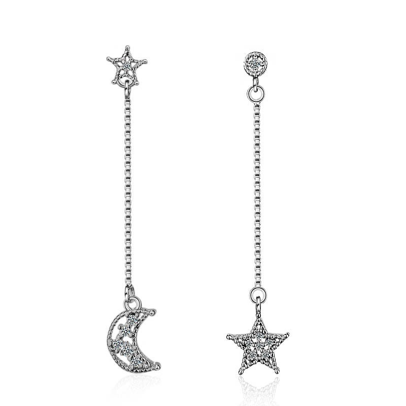 moon star long earring 434