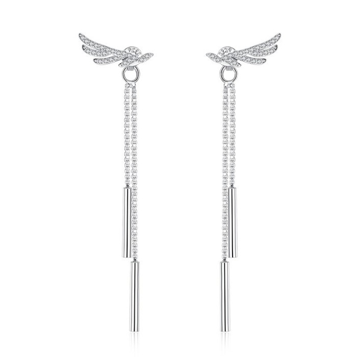 Angel wings long earrings wh 44