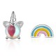 Unicorn asymmetric rainbow stud earrings 786