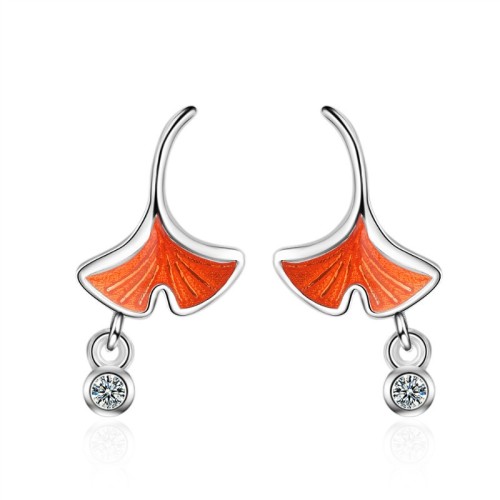 Apricot leaf earrings 619