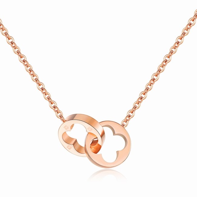 Double Ring Clover Necklace gb06171264