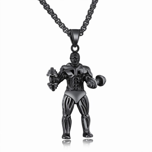 Fitness dumbbell necklace gb06171255a