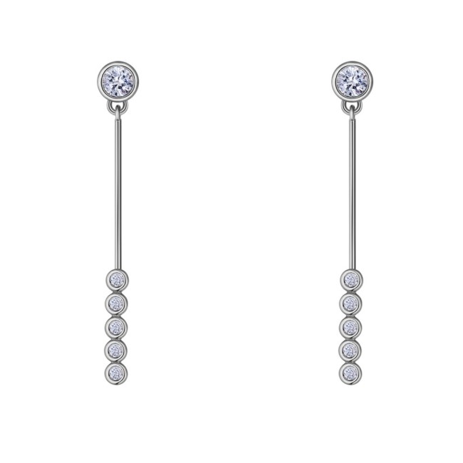 silver needles drop earring 26186