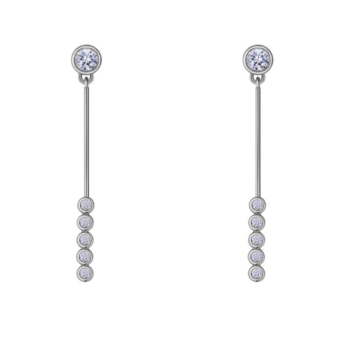 silver needles drop earring 26186