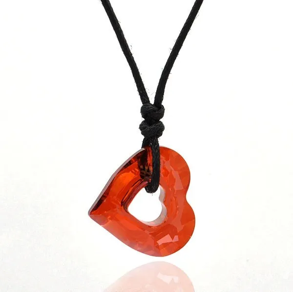 silver crystal necklace 626226REDM