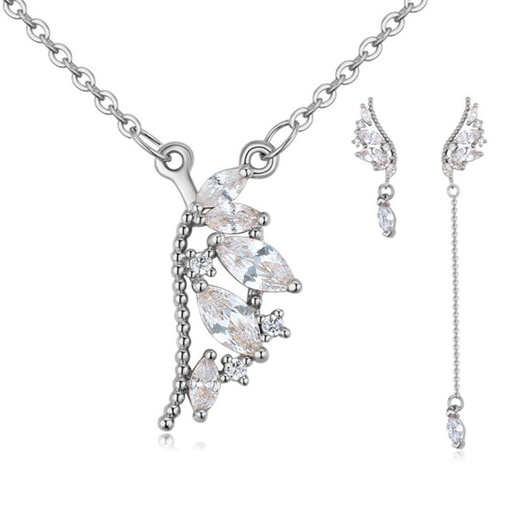 Silver needles wing jewelry set 25875