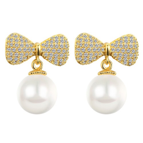 Bow pearl earrings q8880932a