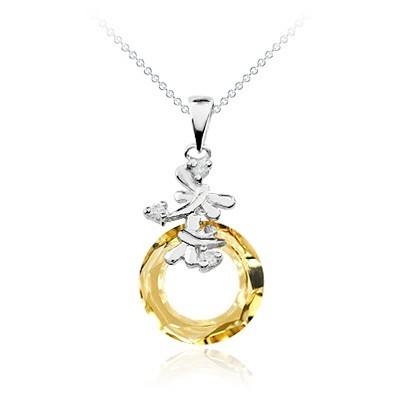 . 14mmcrystal  silver pendent 040228