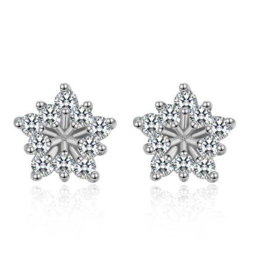 Silver needle five-pointed star earring 28693