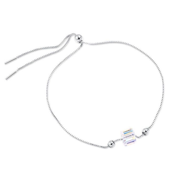Square silver bracelet 30514