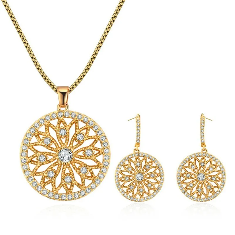 Hollow flower jewelry set 28911
