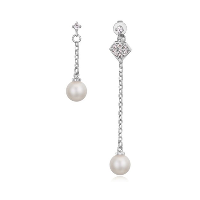 Silver needles pearl earring 26023
