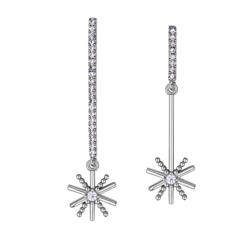 silver needles snowflake earring 26191