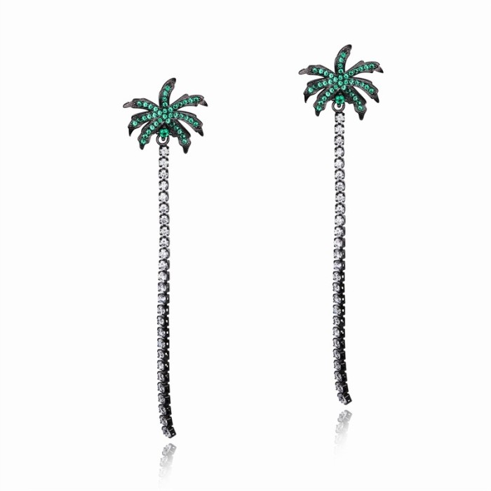 Long coconut tree earrings 700h