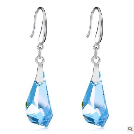 silver crystal earring070119