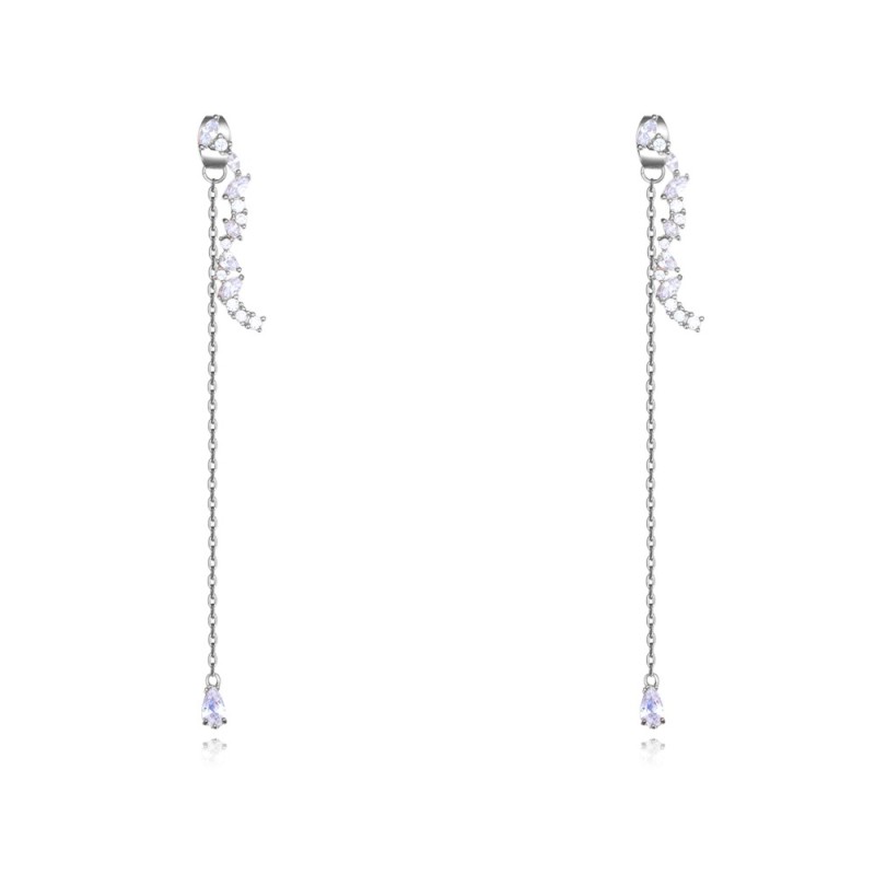 silver needles drop earring