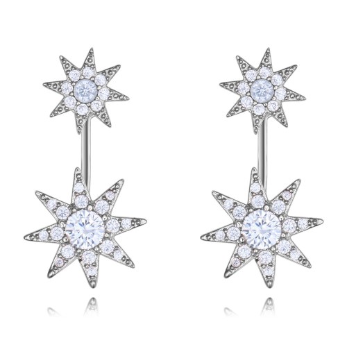 silver needles star earring
