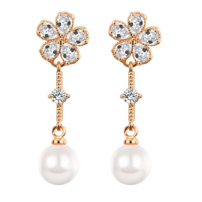 flower pearl long earring q8880972a