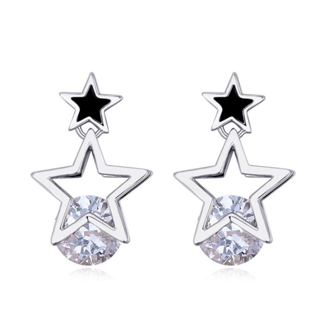 Silver needles star earring 25901