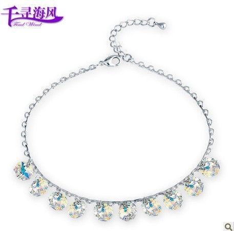silver crystal Anklets 063004