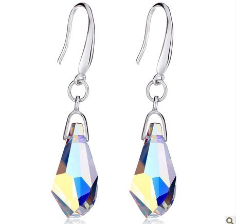 silver crystal earring070117