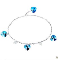 silver crystal Anklets063002